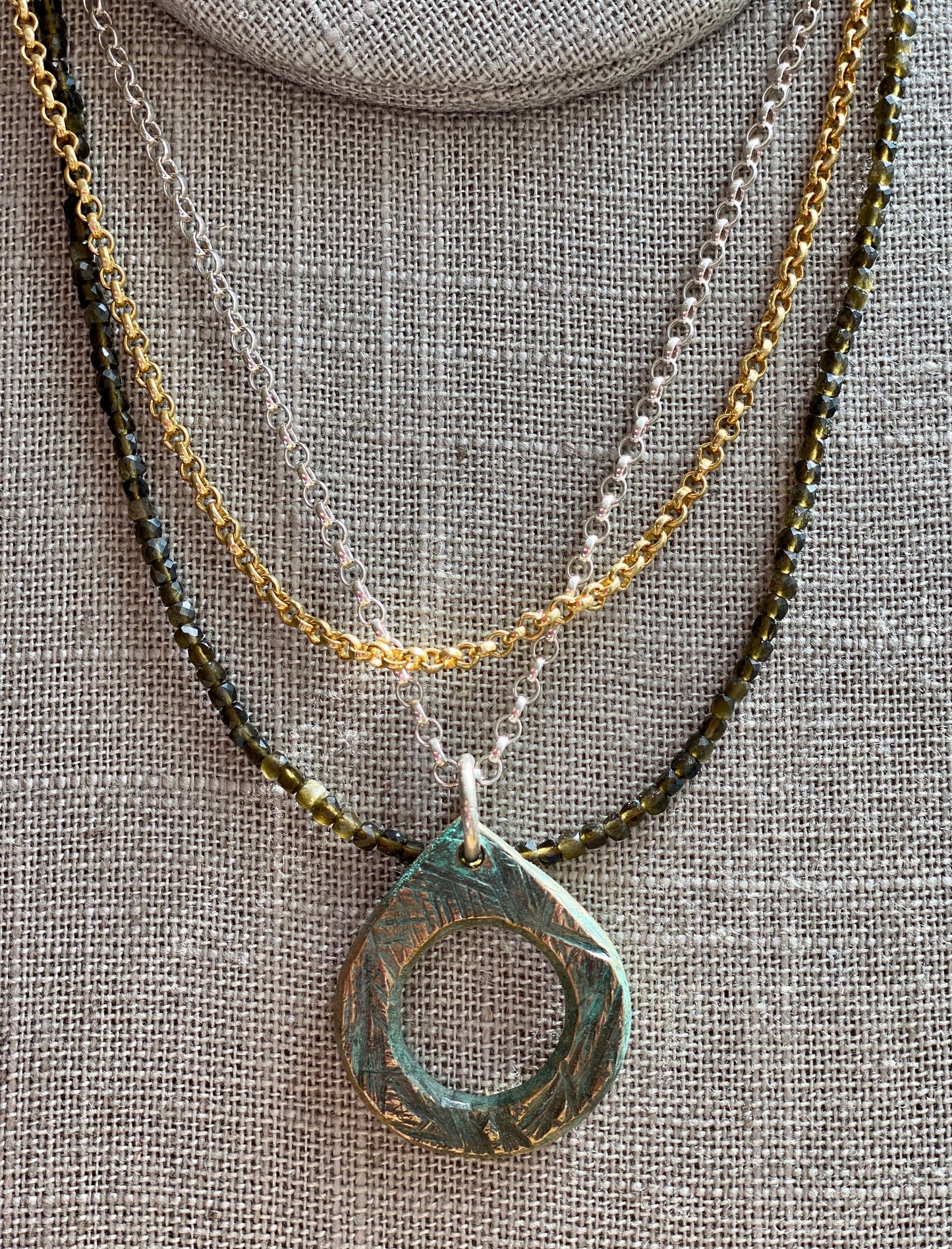 bronze teardrop pendant