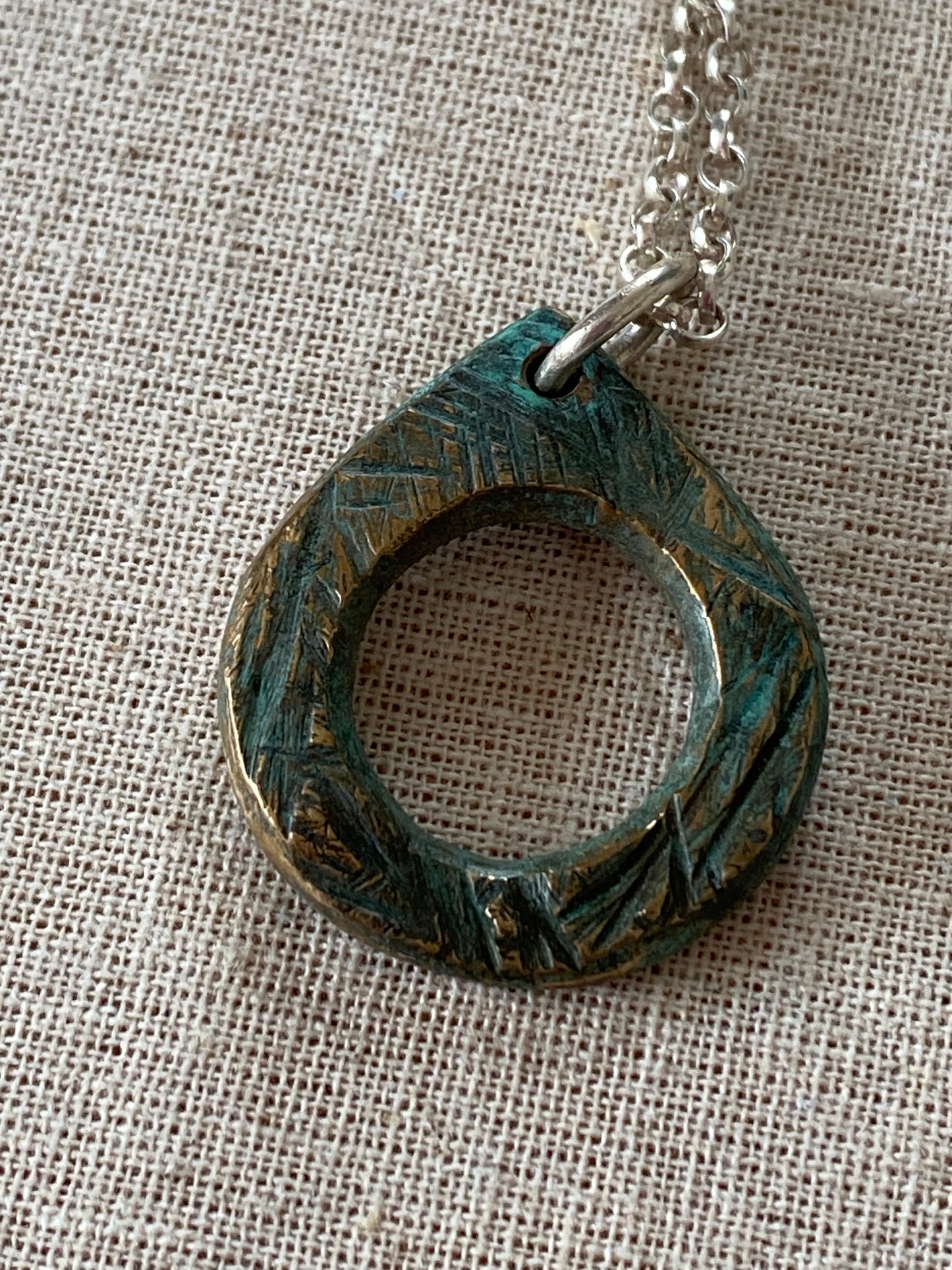 bronze teardrop pendant